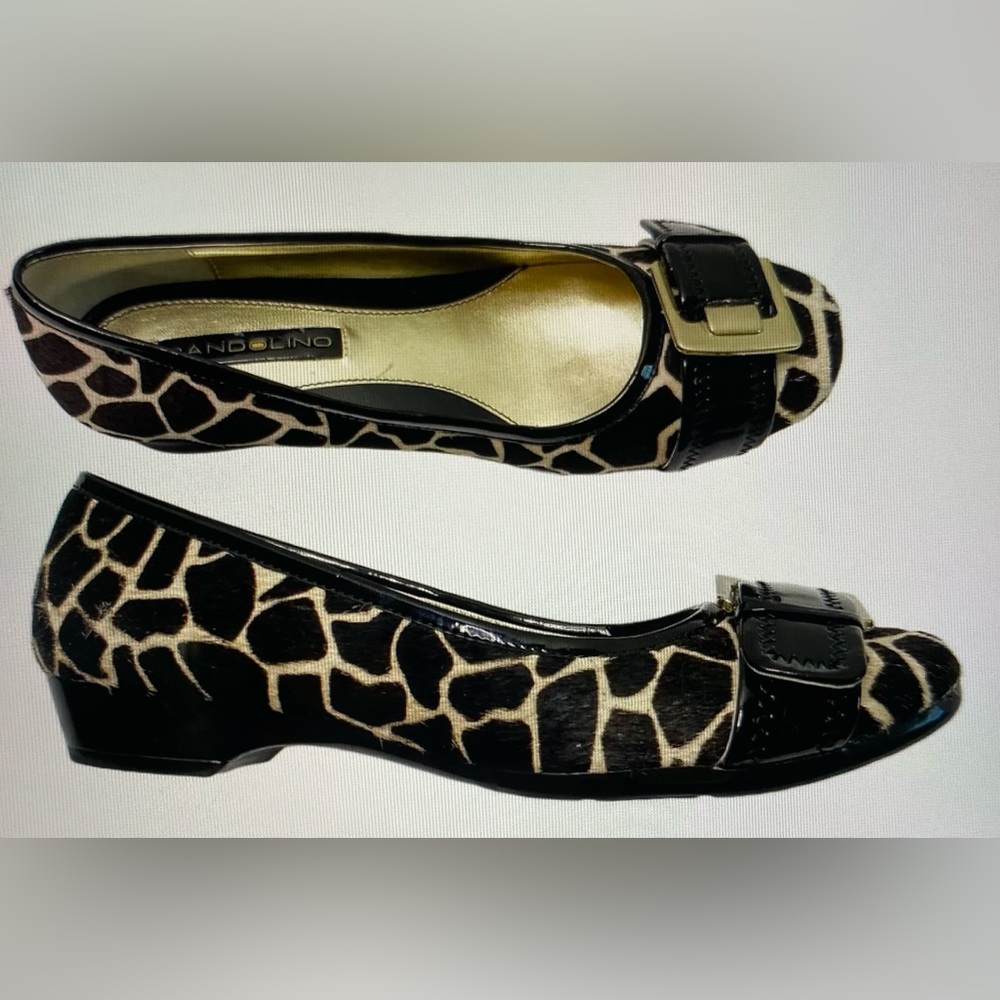 BANDOLINO BD HOLDEN ANIMAL PRINT CALF HAIR FLATS